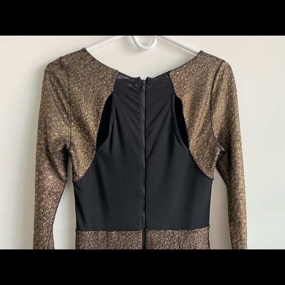 ALICE + OLIVIA gold metallic dress - Picture 7 of 8